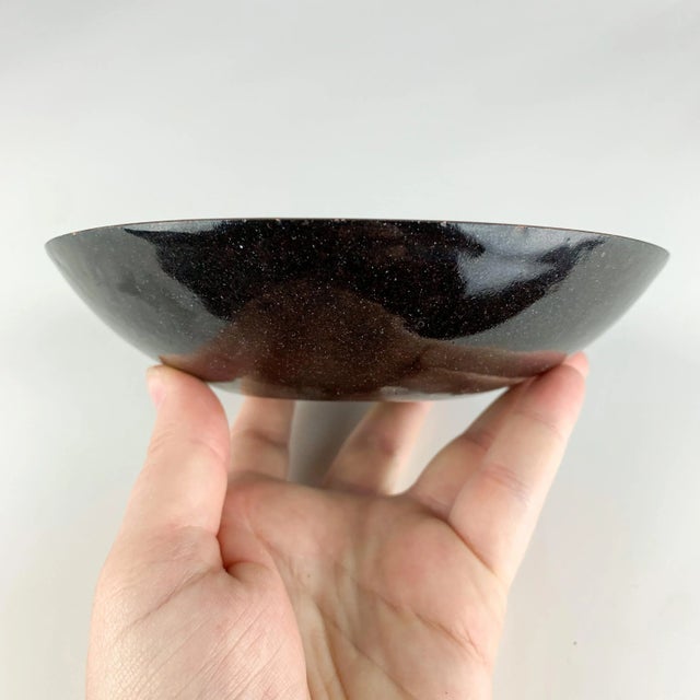 Pink Vintage Mid Century Modern Painted Enamel Copper Bowl by Lilyan Bachrach Signed For Sale - Image 8 of 13