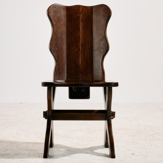 Brutalist Oak Dining Table and Chairs, 1970s, Set of 7 For Sale - Image 11 of 18