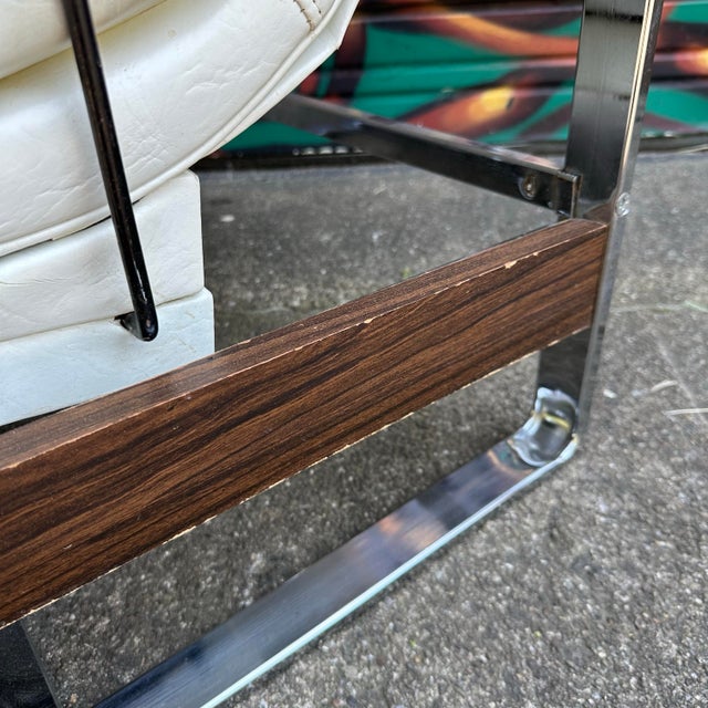 Milo Baughman Style Glider Chair Mid-Century Modern For Sale - Image 9 of 12