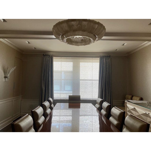 Modern Custom Champagne Textured Drapery Panels With Sheer Shade & Curtain Rod For Sale - Image 3 of 7
