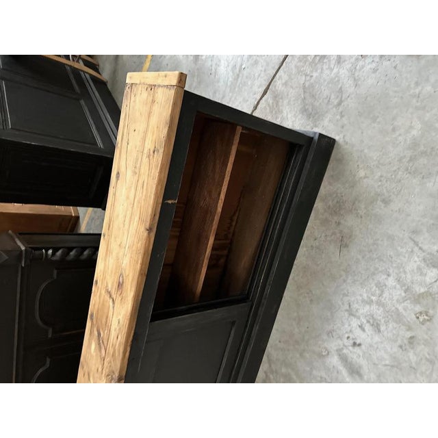 Wood Large Cabinet with Sliding Doors For Sale - Image 7 of 14