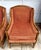 Pair of Vintage Cal-Mode French Walnut Lounge Chairs in Terracotta Upholstery For Sale - Image 11 of 16