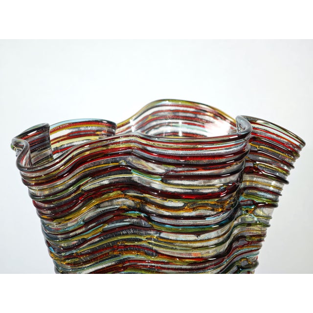 Mid-Century Modern Multicolored Murano Glass Vase by Enrico Cammozzo, Italy, 1980s For Sale - Image 10 of 18