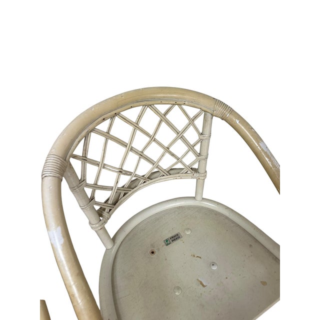 Mid 20th Century Ficks Reed Cream Rattan and Faux Bamboo Dining Set For Sale - Image 14 of 15