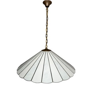 Vintage Segmented Glass Pendant Lamp, 1970s For Sale