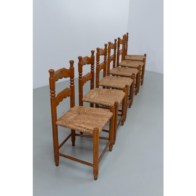 Danish Oak Chairs with Rush Seats in Seagrass by Hans Dau, 1940s, Set of 6 For Sale - Image 6 of 18