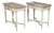 Pair of French Louis XVI 18th Century Painted Console Tables with Marble Tops For Sale