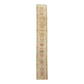 Mid 20th Century Narrow 19 Ft Pink Anatolian Runner - 2'6" x 19' For Sale
