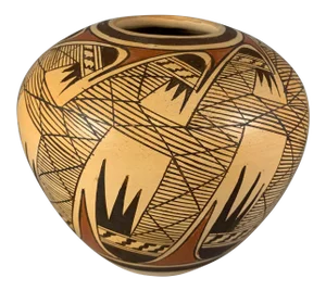 Signed Hopi Pueblo Miriam Nampeyo Polychrome Seed Pot