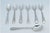 Silver Coffee Spoons and Sugar Shovel with Crimped Handles, Set of 7, in Good conditions. Designed 1920 to 1949