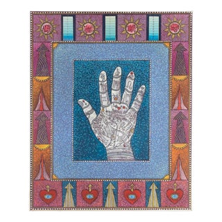 Mino Meno, Zodiac Reading, Mixed Media, 1970s For Sale