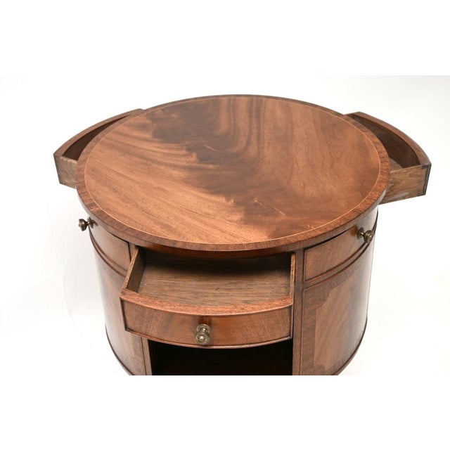 Wood Antique Regency Revolving Drum Table, 1930s For Sale - Image 7 of 10