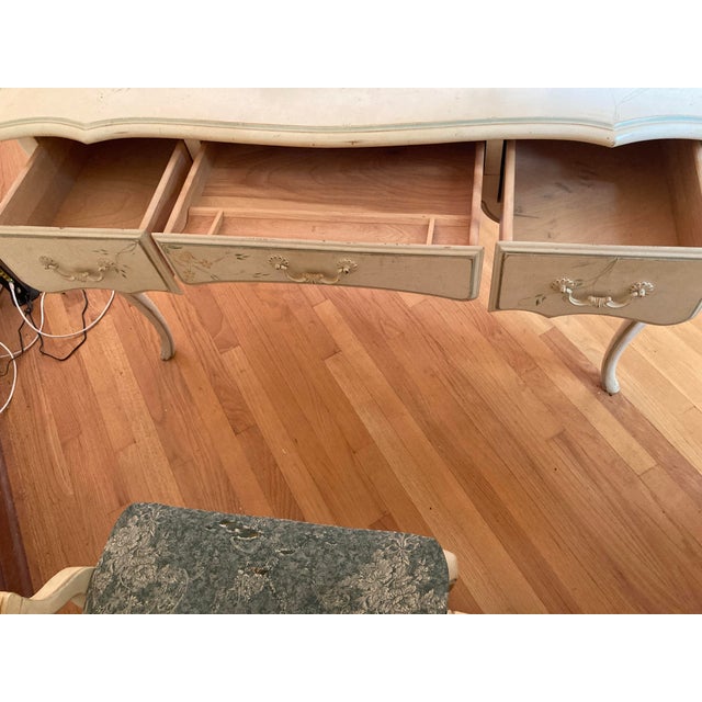 French Country Birchwood Large Desk For Sale In New York - Image 6 of 17