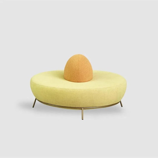 Nest round sofa with backrest by pepe albargues dimensions: w140, d140, h80, seat42 materials: iron structure and mdf...