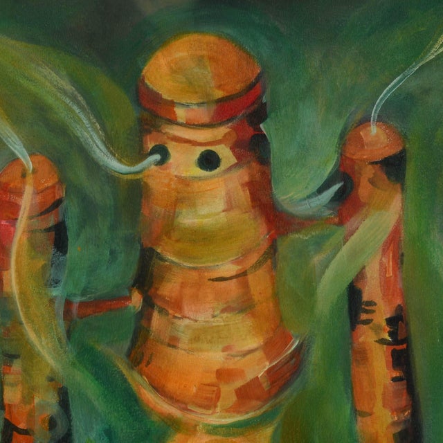 Framed Signed Ángel Acosta León (1930-1964) Oil on Board Painting For Sale - Image 4 of 12