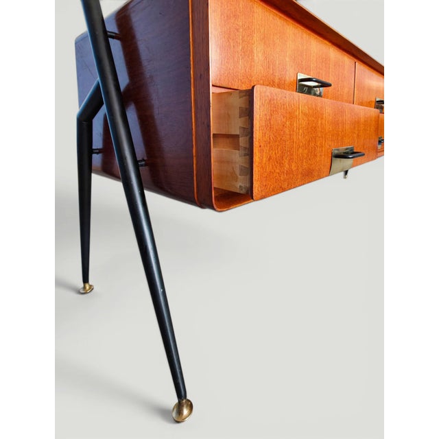 1950s Mid-Century Italian Sideboard with Mirror by Silvio Cavatorta, 1950s For Sale - Image 5 of 18