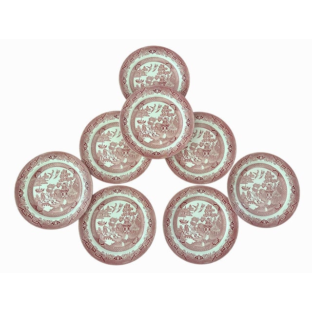 Chinoiserie Vintage Pink Willow Rosa Chinoiserie Dinner Set Made in England - A Set of 38 Pieces For Sale - Image 3 of 12