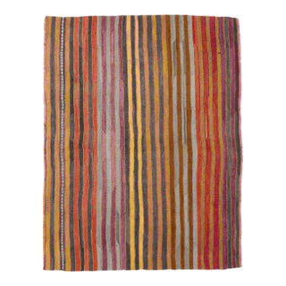 Vintage Small Striped Kilim Rug - 3`10" X 5`2" For Sale