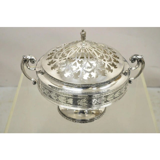 Antique Wallace Bros & Co. Silver Plated Victorian Butter Dish Reticulated Lid. Item features the original hallmark, very...