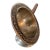 Mid 20th Century Alpaca Silver Embossed Flower Wood Handled Tea Strainer For Sale