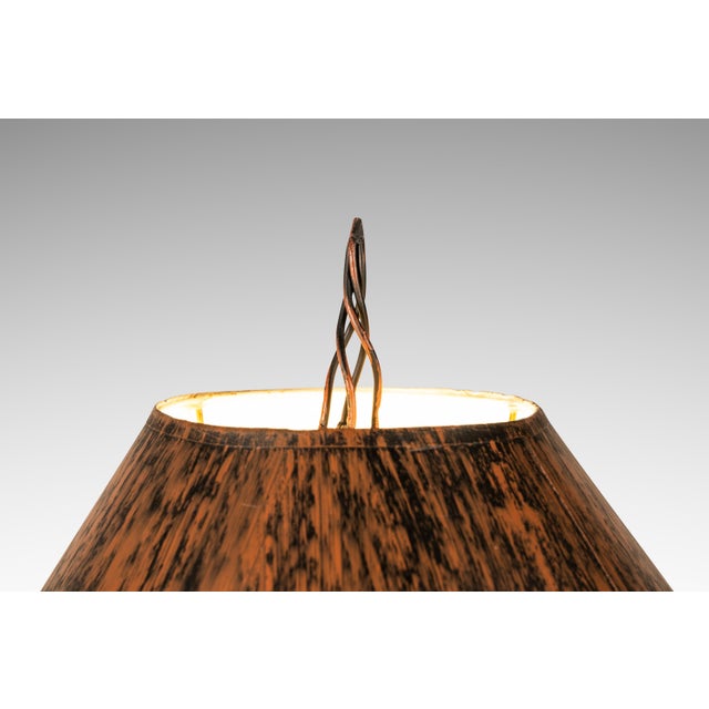 Rare Mid-Century Modern Rustic Hand-Forged Twisted Metal Torchiere Table Lamp by Robert Sonneman for George Kovacs, Usa, C. 1990 For Sale - Image 10 of 15