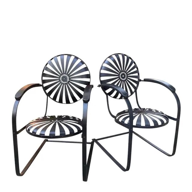 Art Deco Francois Carre Petite Cantilever Iron Rocking Chair For Sale - Image 3 of 7