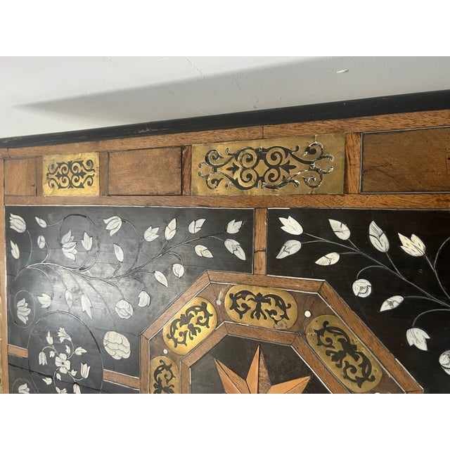 Ceremonial Table in Blackened Wood with Marquetry Top, Spain, 19th Century For Sale - Image 17 of 18