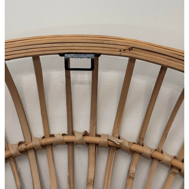 Vintage Monumental Coastal Rattan Round Wall Mirror For Sale - Image 12 of 12