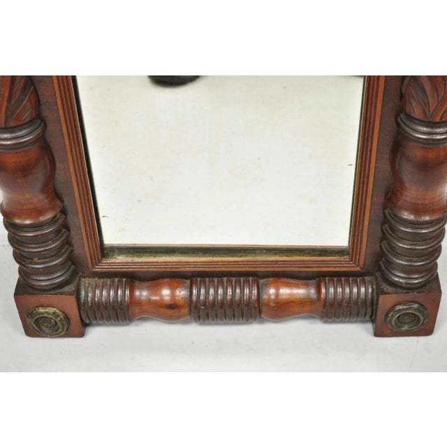 Antique American Empire Walnut Leaf Carved Wall Console Pier Mirror For Sale In Philadelphia - Image 6 of 12