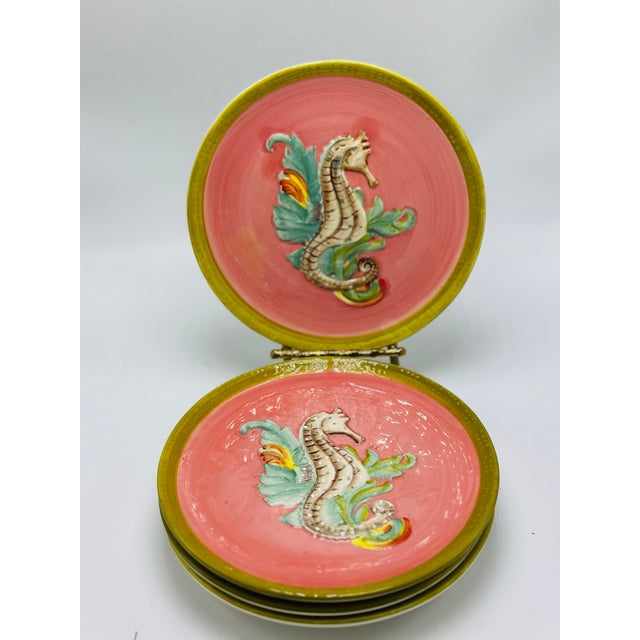 1980s Vintage Seahorse Plates, Set of Four For Sale - Image 5 of 5
