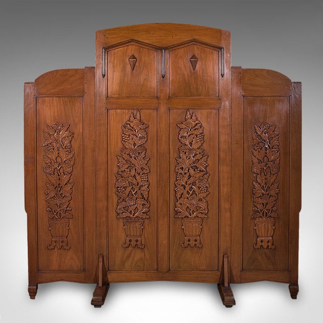 Chinese Large Vintage Dressing Screen, Oriental, Folding, Privacy, Room Divider, Retail For Sale - Image 3 of 12