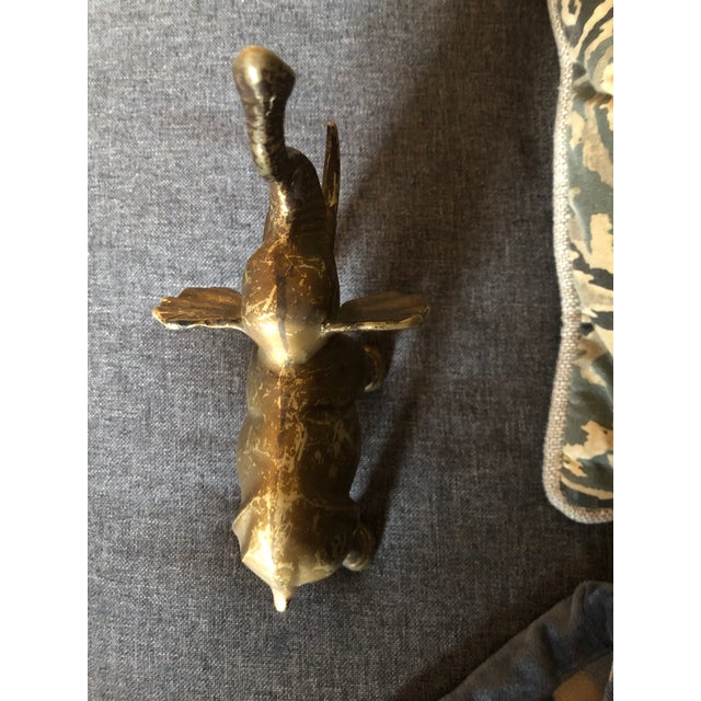 1970s Vintage Brass Elephant Statue For Sale - Image 5 of 9