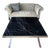 Black Marquina Marble Cocktail Table With Silver Base, Contemporary and Classic Esthetic For Sale