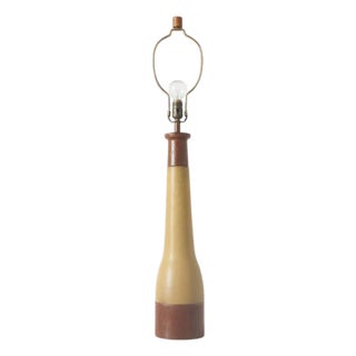 1950s Matte Olive Stoneware Table Lamp by Gordon & Jane Martz For Sale