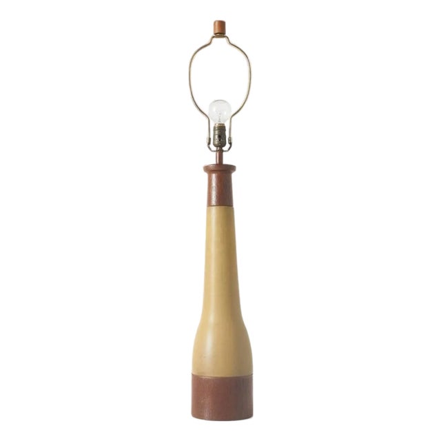 1950s Matte Olive Stoneware Table Lamp by Gordon & Jane Martz For Sale