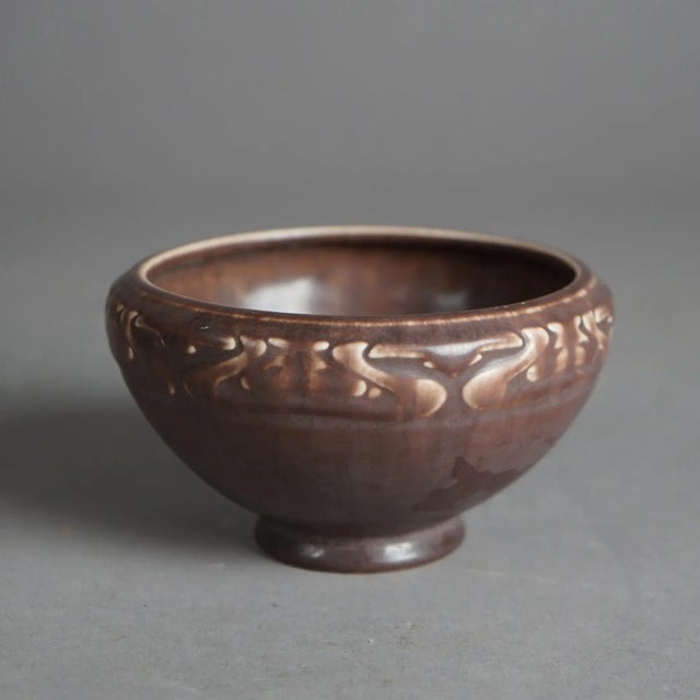 Early 20th Century Antique Arts & Crafts Rookwood Art Pottery Bowl Dated 1921 For Sale - Image 5 of 8