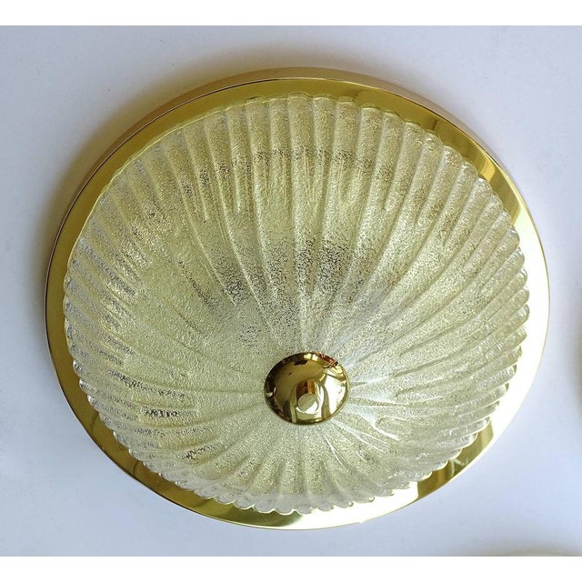 Gold Large Vintage Glass Ceiling Light from Honsel, 1960s For Sale - Image 8 of 18