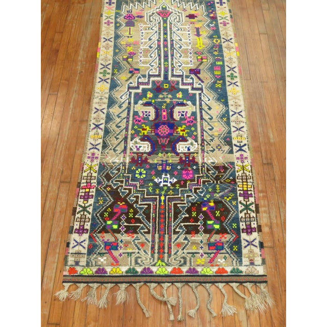 Early 20th Century Funky Turkish Anatolian Runner - 3'4" x 9'8" For Sale - Image 9 of 9