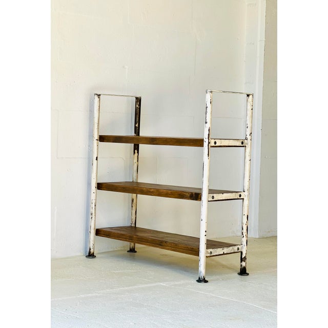 Industrial Industrial Wall Unit in Metal and Spruce For Sale - Image 3 of 18