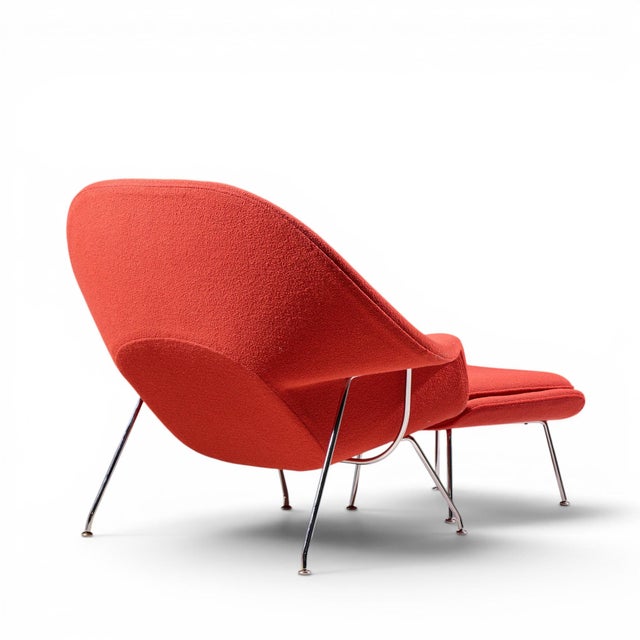 Metal Eero Saarinen for Knoll Mid Century Womb Chair With Ottoman For Sale - Image 7 of 10