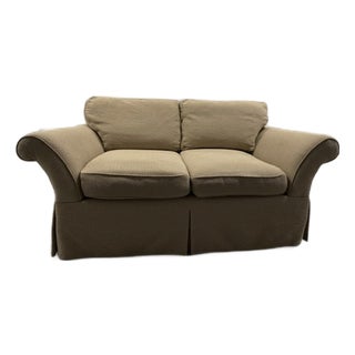 Vintage Vanguard Furniture Loveseat With Bisque Textured Fabric For Sale