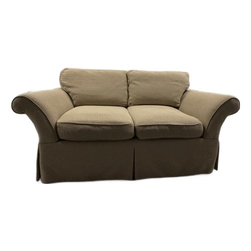 Vintage Vanguard Furniture Loveseat With Bisque Textured Fabric For Sale