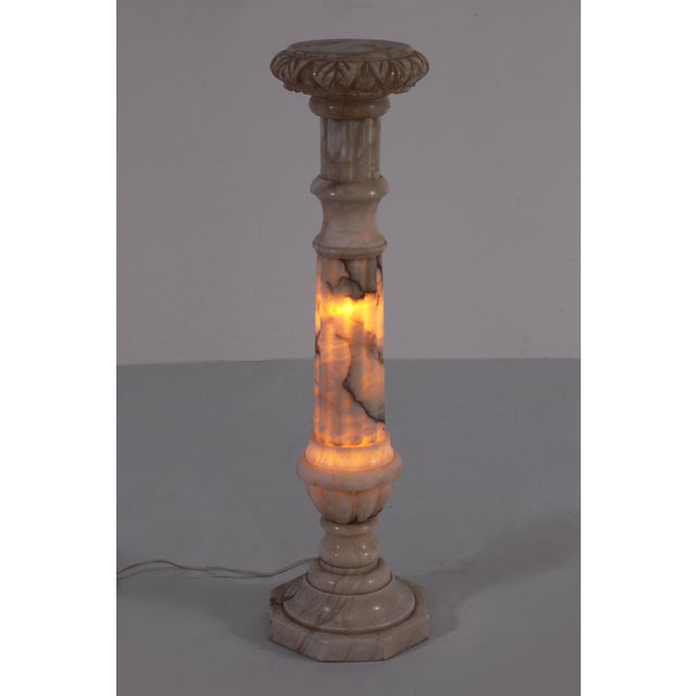 Italian Marble Column with Lighting, 1950s For Sale - Image 3 of 18