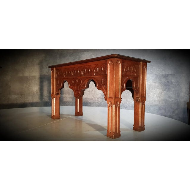 Brown Gothic Revival Oak Side Tables, Set of 2 For Sale - Image 8 of 10