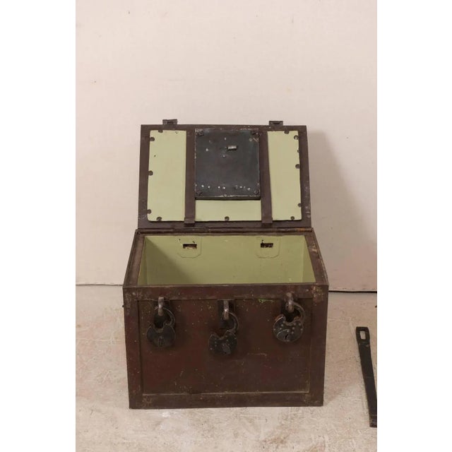 Mid 19th Century 19th Century Swedish Iron Trunk Safe For Sale - Image 5 of 9