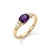 Contemporary Amethyst Oval Cut Ring • Minimalist Three-Stone Ring • February Birthstone Ring Us 7 For Sale - Image 3 of 3