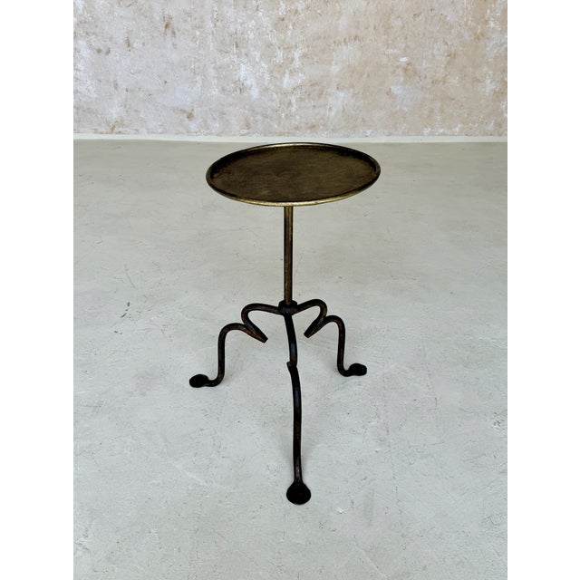 Spanish Vintage-Inspired Spanish Iron Drinks Table on a Tripod Base For Sale - Image 3 of 10