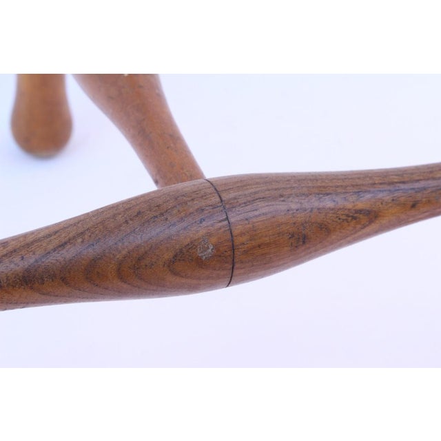 Scandinavian 3-Legged Farmer's Stool in Beech, 1890s For Sale - Image 4 of 12