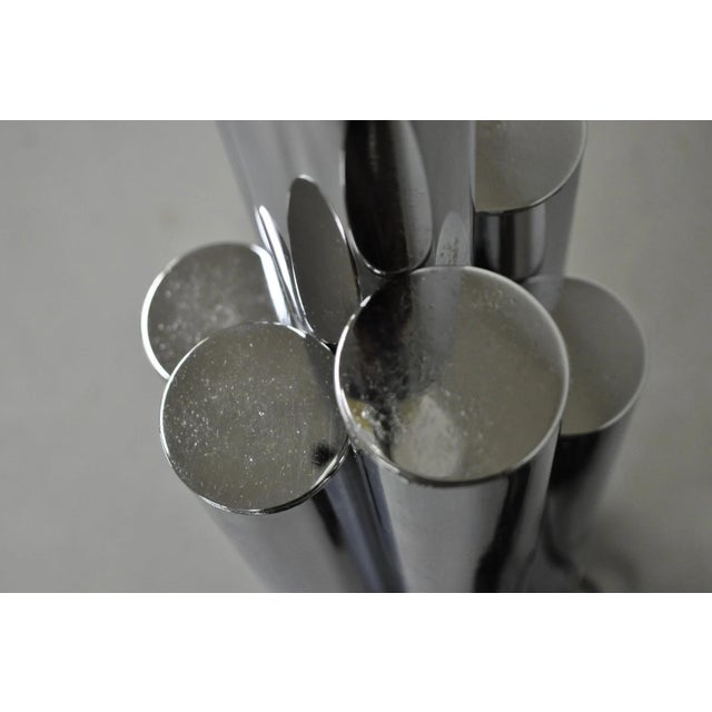 Metal Vintage Mid Century Modern Sculptural Stacked Chrome Skyscraper Table Lamp For Sale - Image 7 of 12