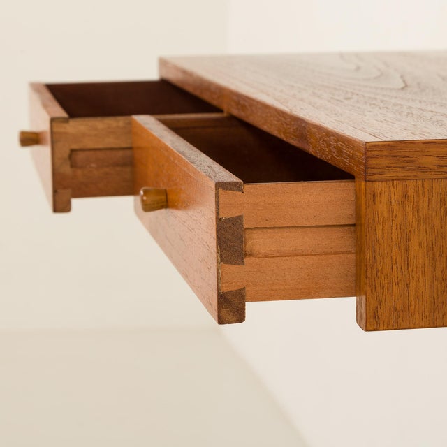 Gold Mid-Century Modern Danish Shelving Unit with Desk, 1960s For Sale - Image 8 of 14